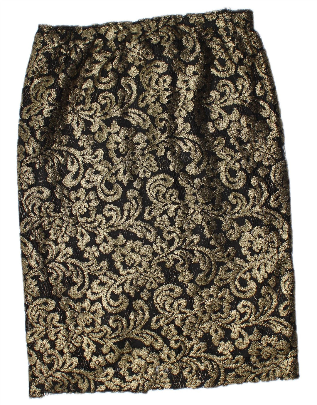 Vintage Damen Bleistiftrock W30 Medium Gold Paisley