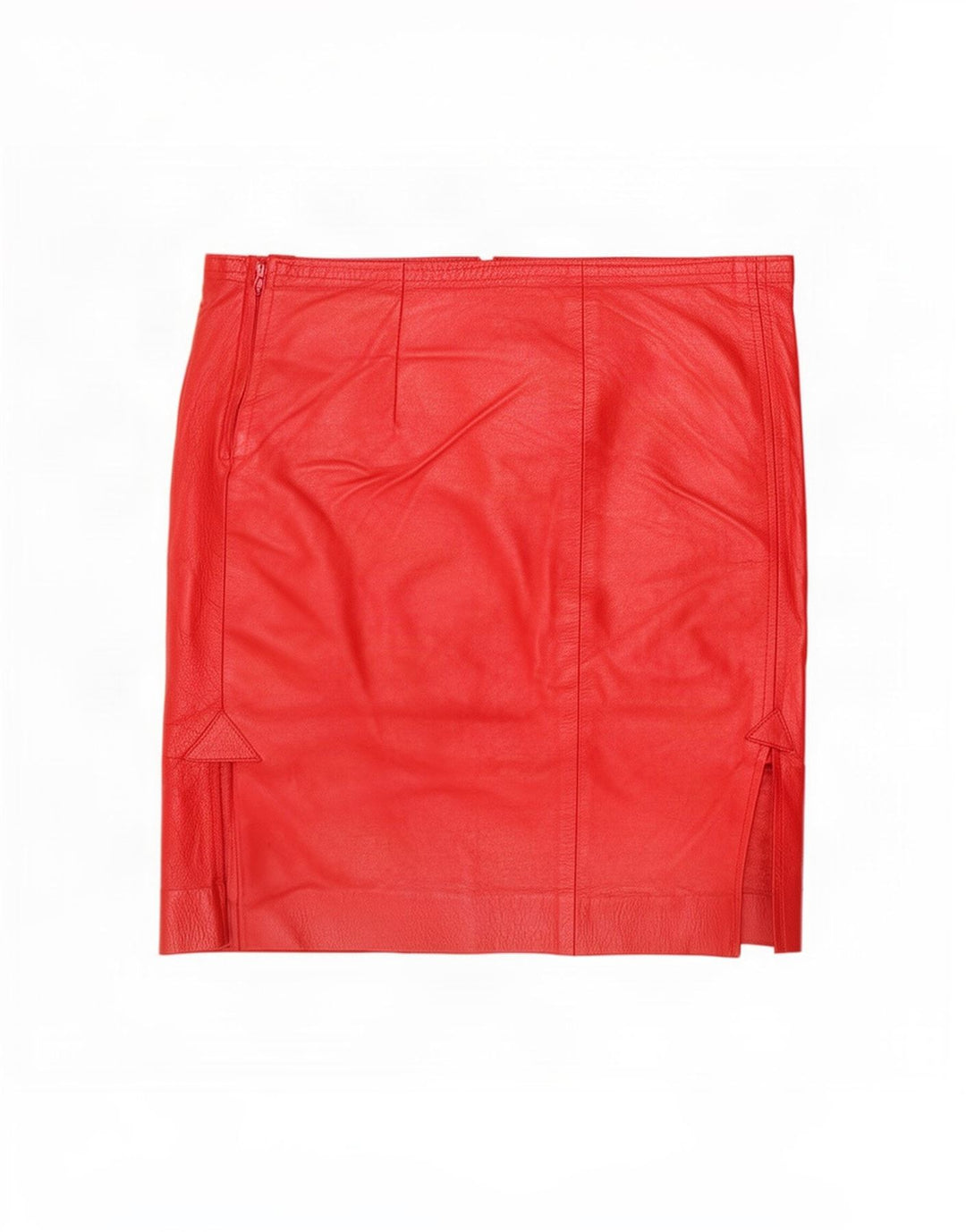 Vintage Damen Lederrock Groß W32 Rot