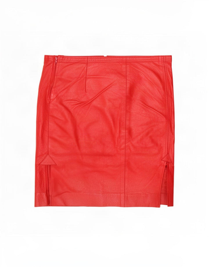 Vintage Damen Lederrock Groß W32 Rot