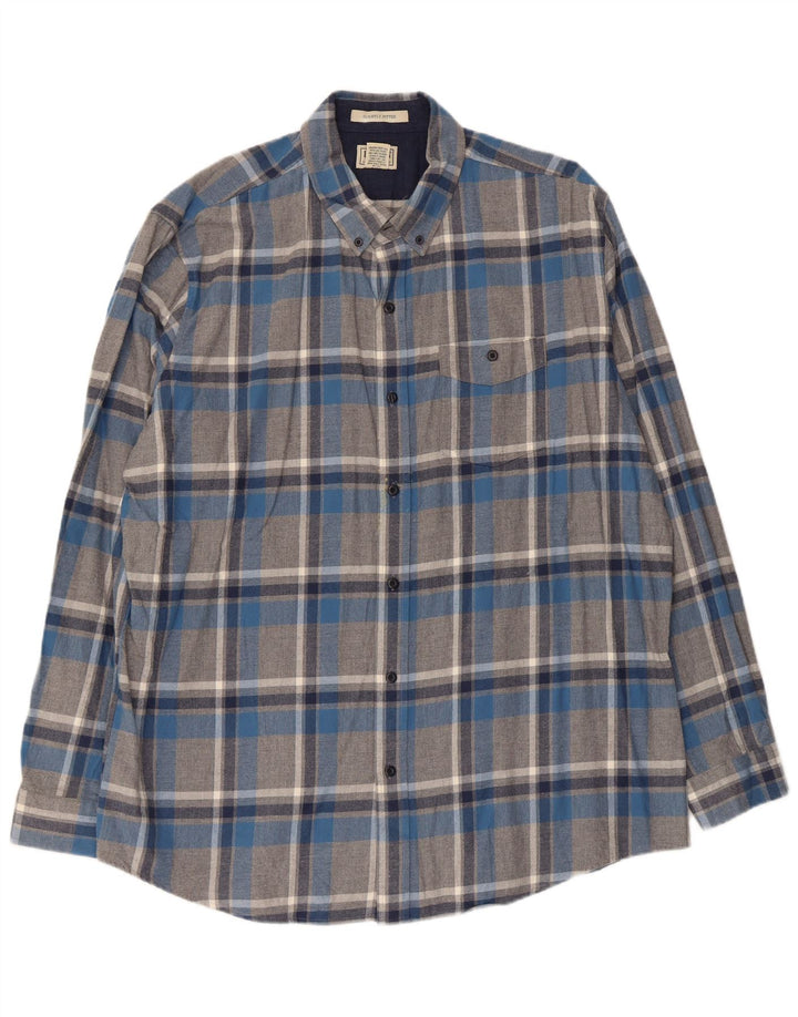 L.L.Bean Herren-Flanellhemd XL, grau kariert, Baumwolle