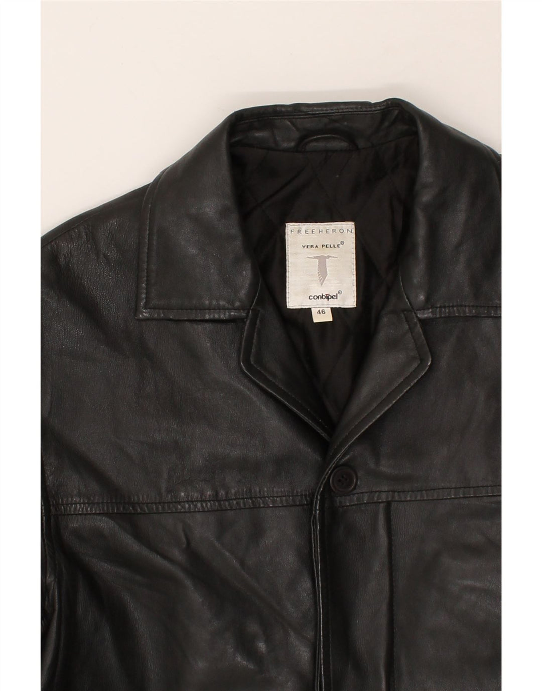CONBIPEL Herren Ledermantel IT 46 Kleines schwarzes Leder