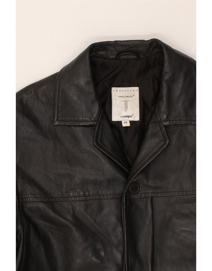 CONBIPEL Herren Ledermantel IT 46 Kleines schwarzes Leder