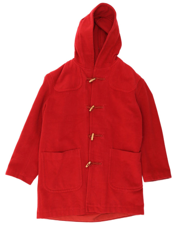 Sisley Womens Hooded Oversized Dufflecoat UK 16 Große rote Wolle