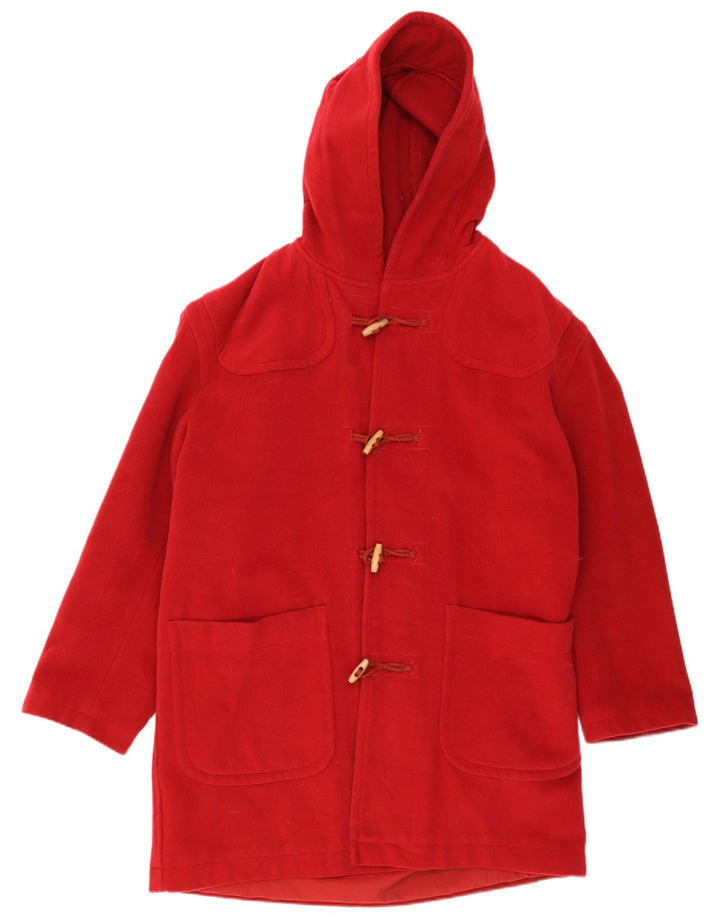 Sisley Womens Hooded Oversized Dufflecoat UK 16 Große rote Wolle
