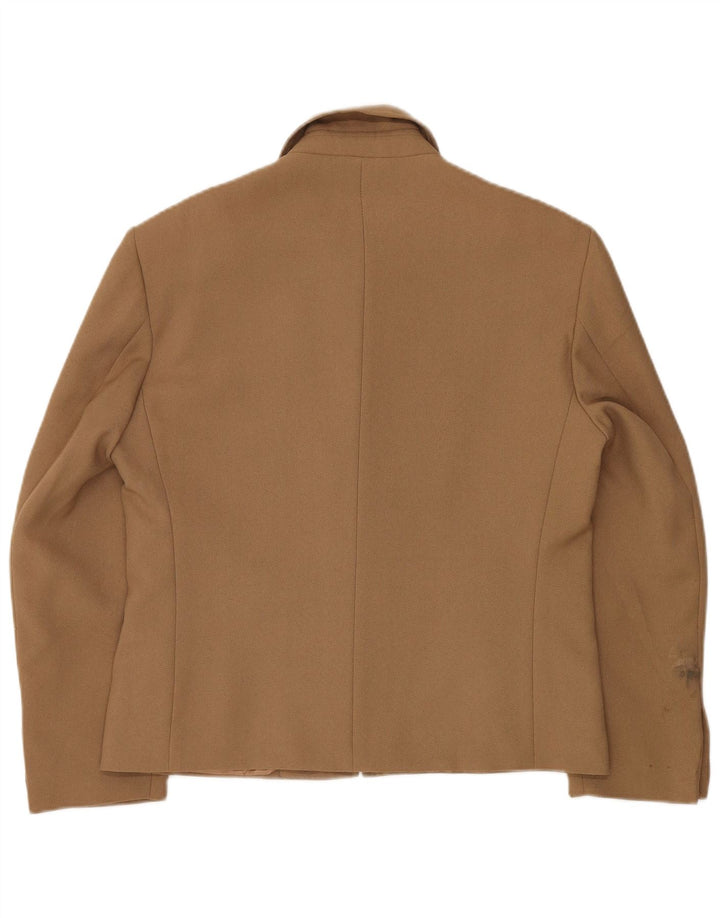 VINTAGE Damen Blazerjacke IT 48 XL Braunes Polyester