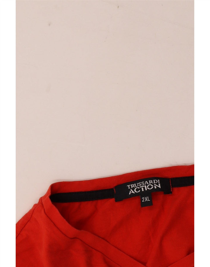Trussardi Herren Grafik T-Shirt Top 2XL Rot
