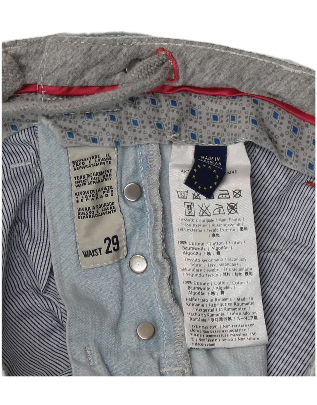Gas Herren Jeansshorts W29 mittelblaue Baumwolle