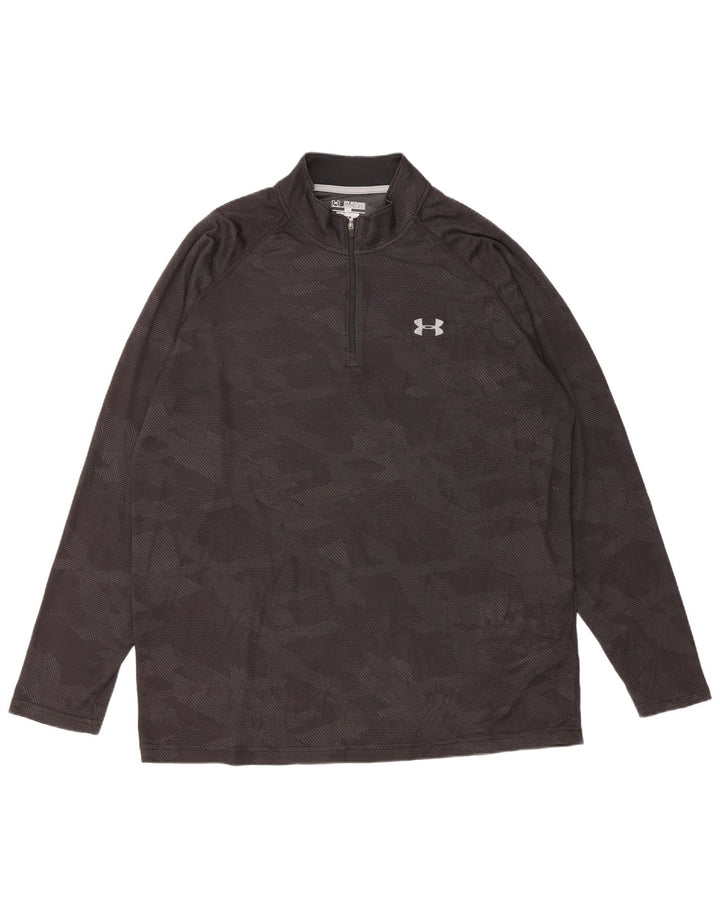 UNDER ARMOUR Herren Heat Gear Pullover Trainingsanzug Top 2XL Schwarz Camouflage