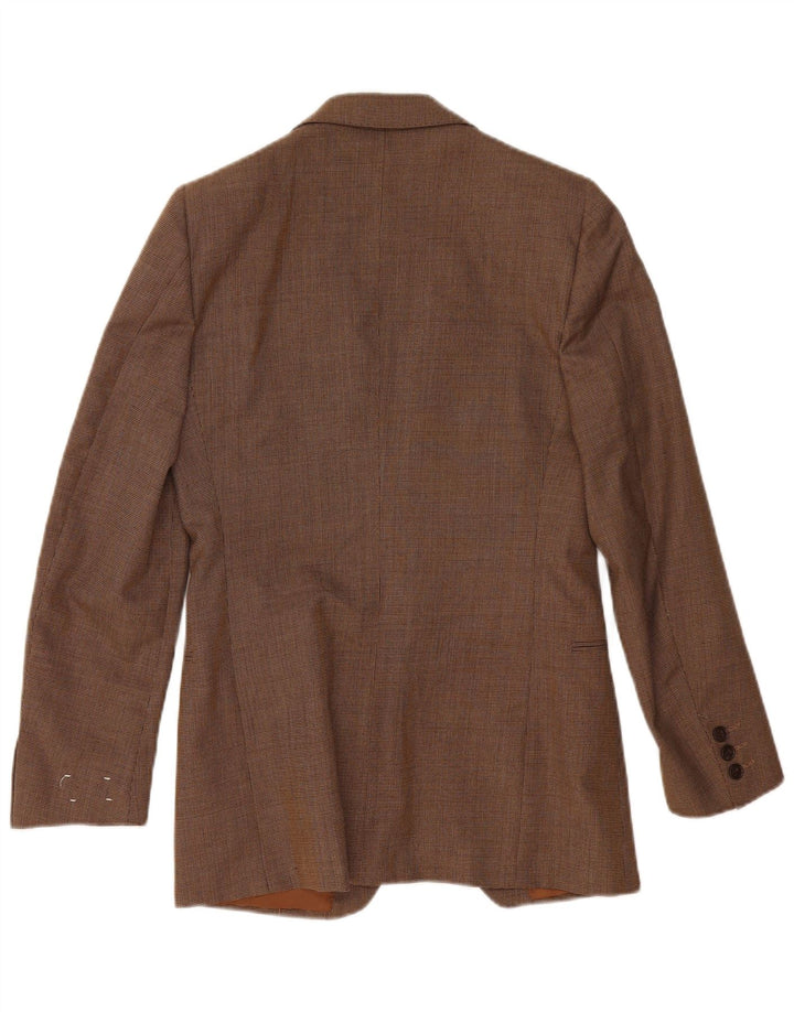 Vintage Herren 2-Knopf-Blazerjacke IT 48 Mittelbraunes Polyester