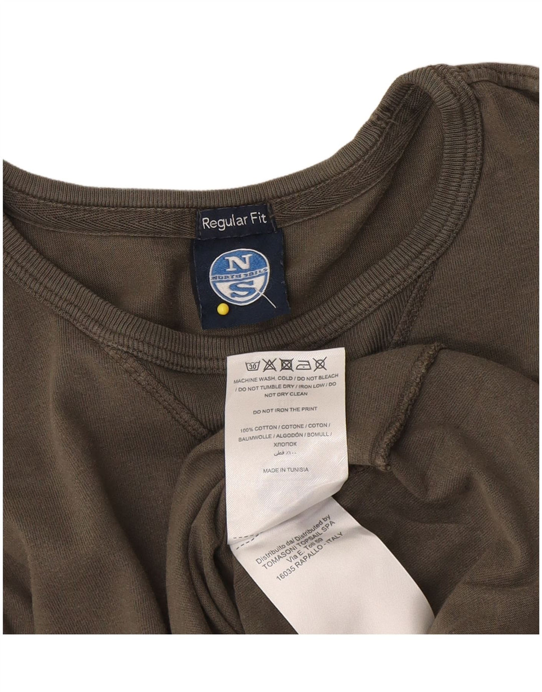North Sails Herren-Oberteil mit normaler Passform, langärmlig, Mittelkhaki aus Baumwolle