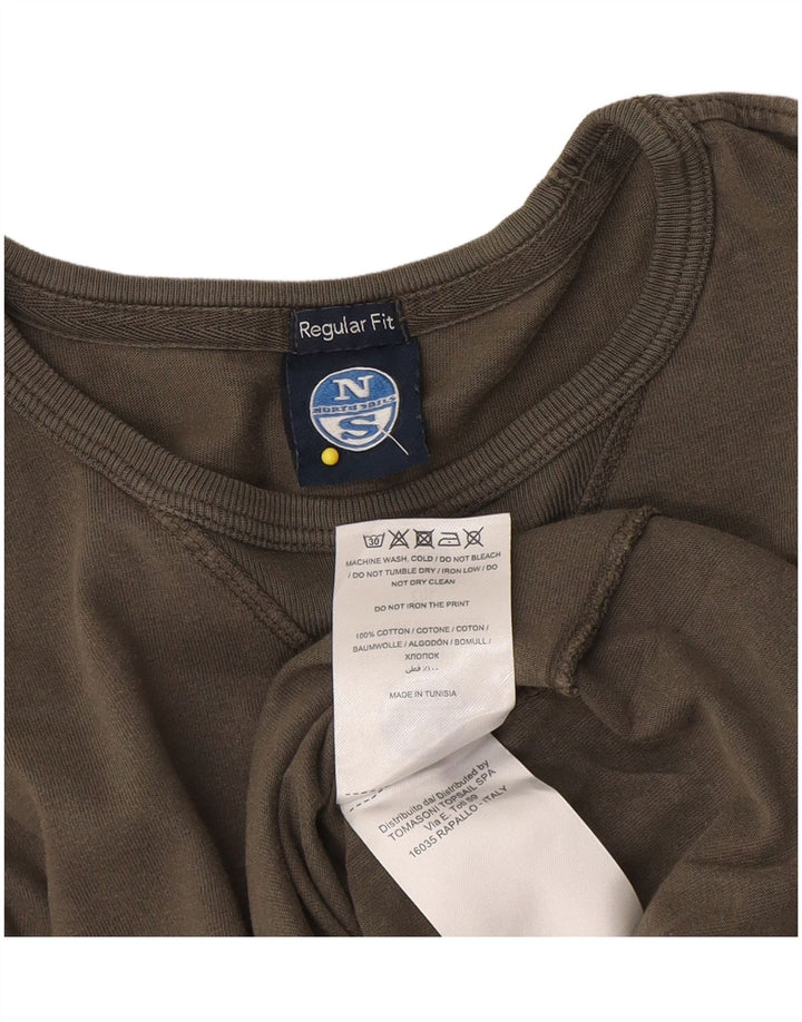 North Sails Herren-Oberteil mit normaler Passform, langärmlig, Mittelkhaki aus Baumwolle