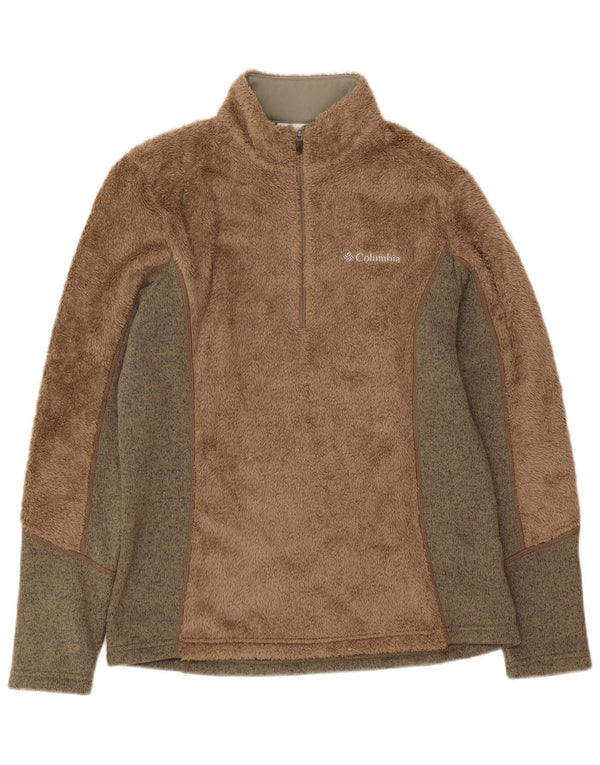 Columbia Damen Fleecepullover UK 12 Mittelbraun Colourblock Sports