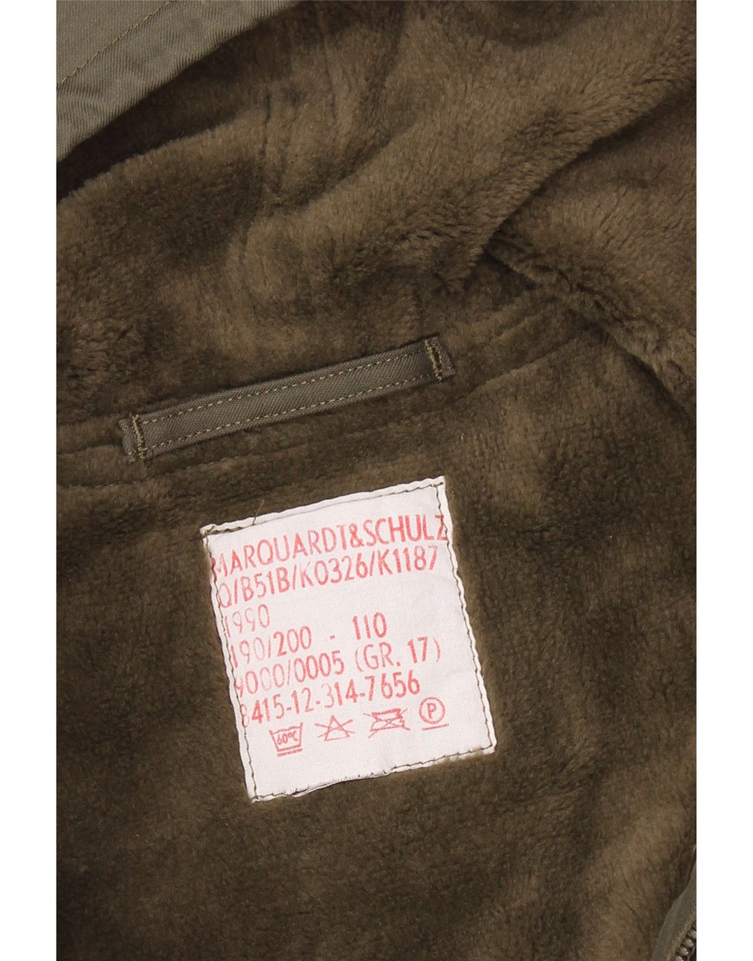 Vintage Herren-Militärparkajacke mit Kapuze, UK 38, mittleres Khaki
