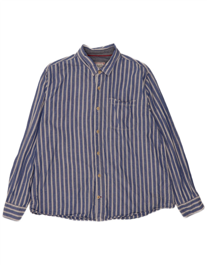Fat Face Herrenhemd 2XL blau gestreift aus Baumwolle