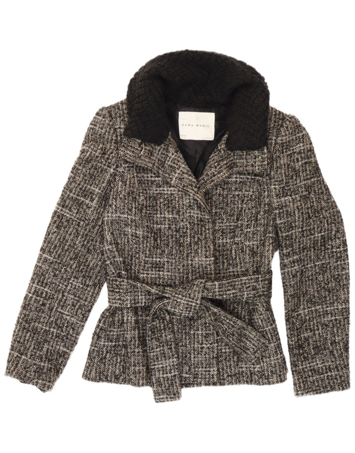 Zara Damenjacke UK 12 Mittelgraue Baumwolle