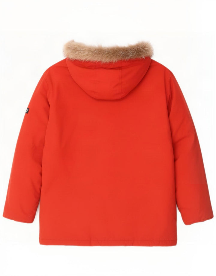 Woolrich Wattierte Jungenjacke mit Kapuze, 11–12 Jahre, rotes Nylon