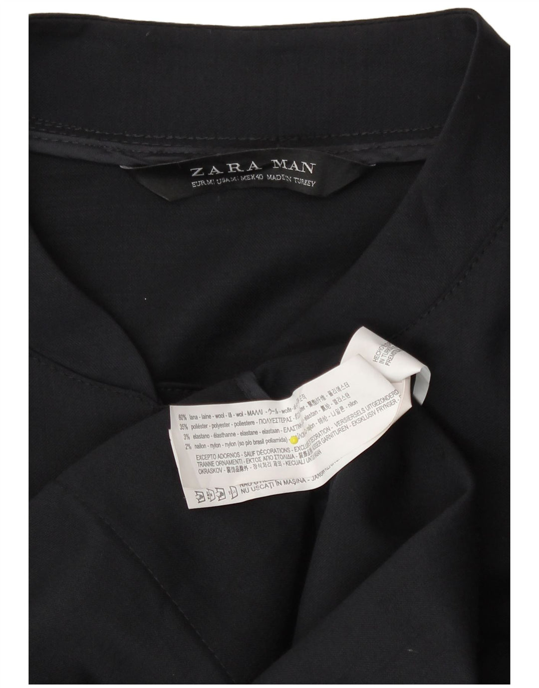 Zara Herren Bomberjacke UK 38 Mittelmarineblaue Wolle