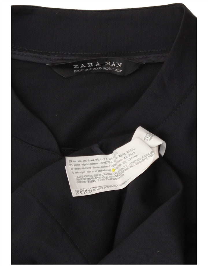Zara Herren Bomberjacke UK 38 Mittelmarineblaue Wolle