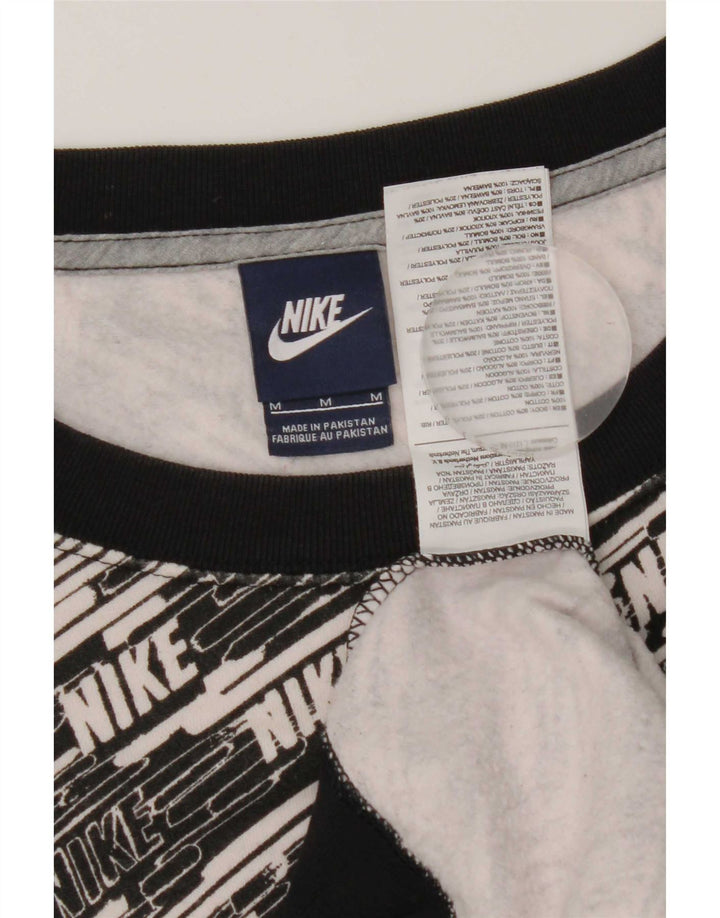 Nike Womens Graphic Sweatshirt Pullover UK 14 Mittelschwarze Baumwolle