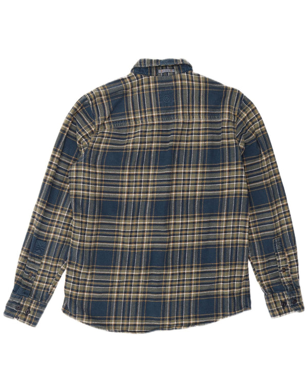 Fat Face Herren-Flanellhemd aus mittelblau karierter Baumwolle