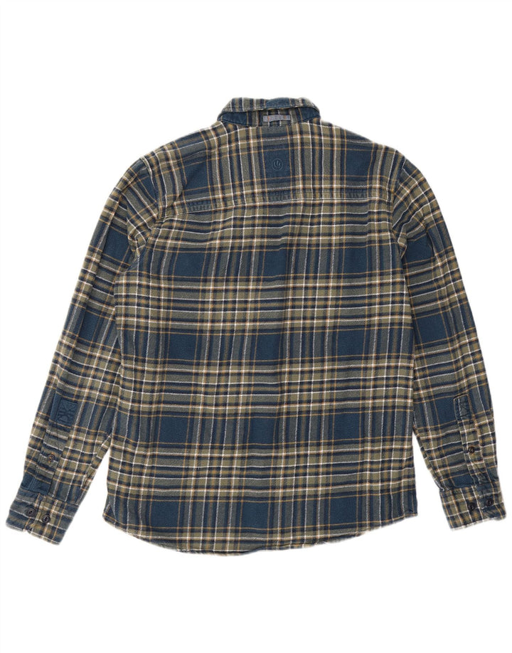Fat Face Herren-Flanellhemd aus mittelblau karierter Baumwolle