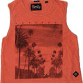 SUPERDRY Womens Graphic Vest Top UK 10 Small Orange Cotton Vintage Superdry and Second-Hand Superdry from Messina Hembry 