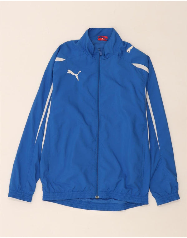 Puma Jungen-Trainingsanzug-Top-Jacke, 13–14 Jahre, blaues Farbblockdesign