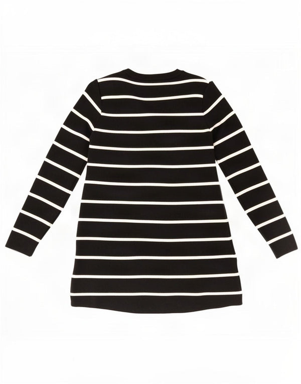 Zara Damen Langarm-Tunikakleid UK 8 Small Schwarz gestreift