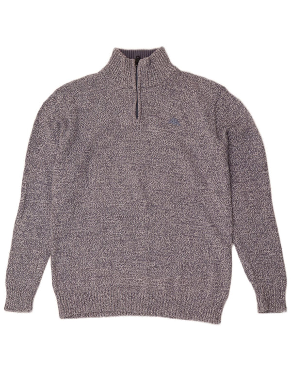 Kappa Herren-Pullover mit Reißverschluss, XL, Blau meliert
