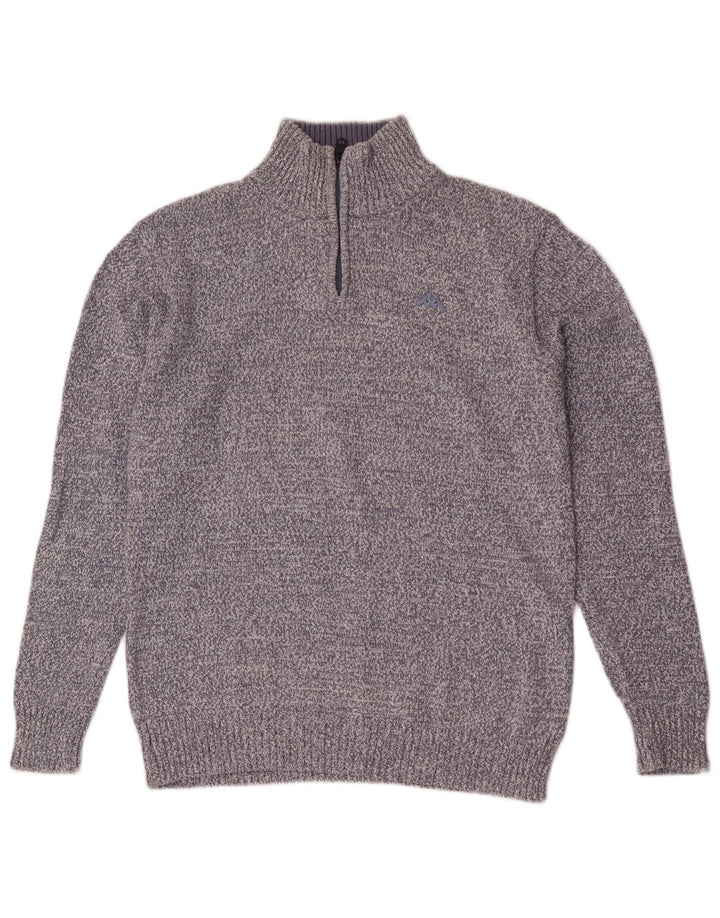 Kappa Herren-Pullover mit Reißverschluss, XL, Blau meliert