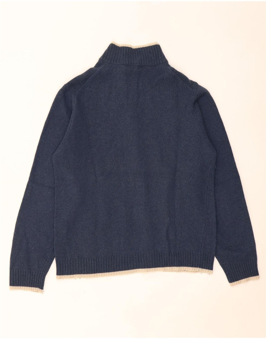 Sergio Tacchini Damen-Cardigan-Pullover UK 16 Large Marineblaue Lammwolle