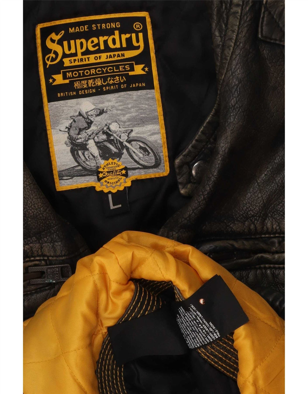 Superdry Herren Motorstyle Lederjacke UK 40 Large Braun