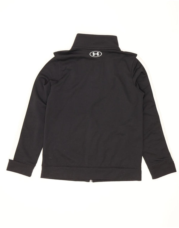 Under Armour Jungen-Trainingsanzug-Top-Jacke, 9–10 Jahre, Mittelschwarz, Farbblock