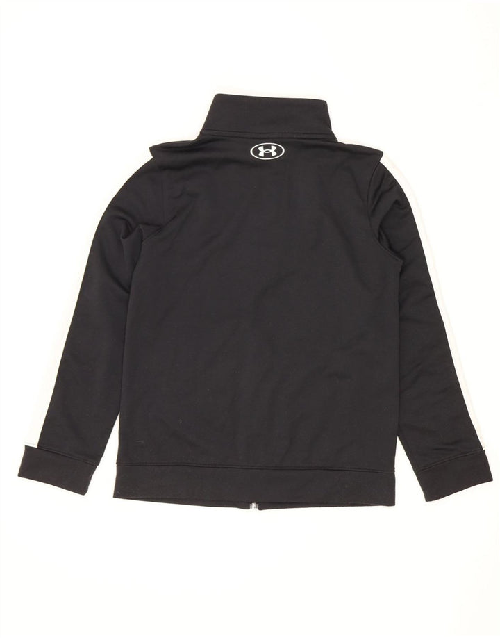 Under Armour Jungen-Trainingsanzug-Top-Jacke, 9–10 Jahre, Mittelschwarz, Farbblock