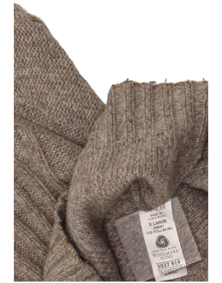 Marks & Spencer Herren Strickjacke XL Braune Wolle