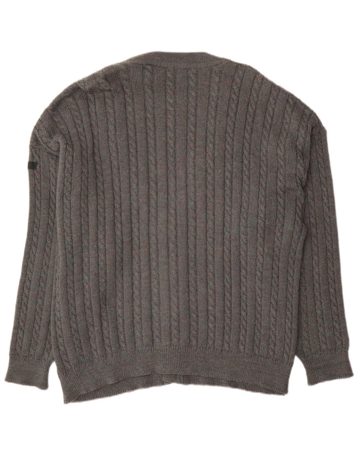 Vintage Herren Cardigan Pullover XL Grau