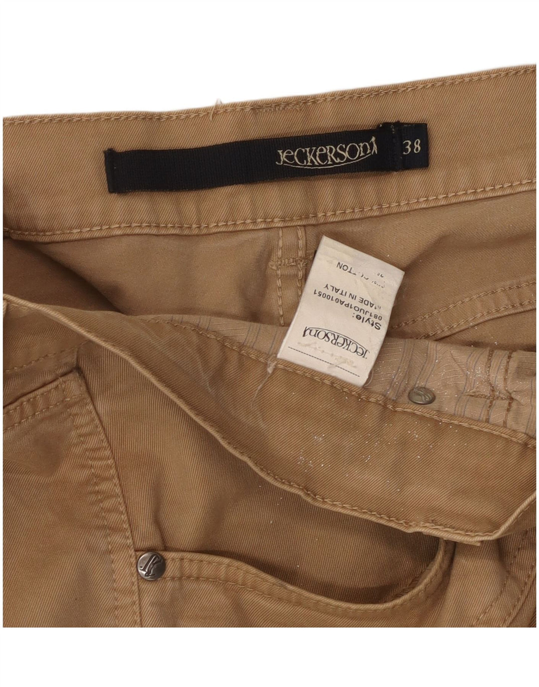 Jeckerson Herren Straight Jeans W38 L29 Beige Baumwolle