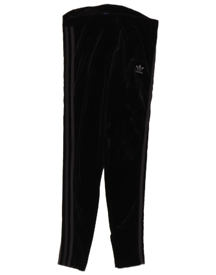 Adidas Damen Velours-Leggings UK 12 Medium Schwarz Polyester