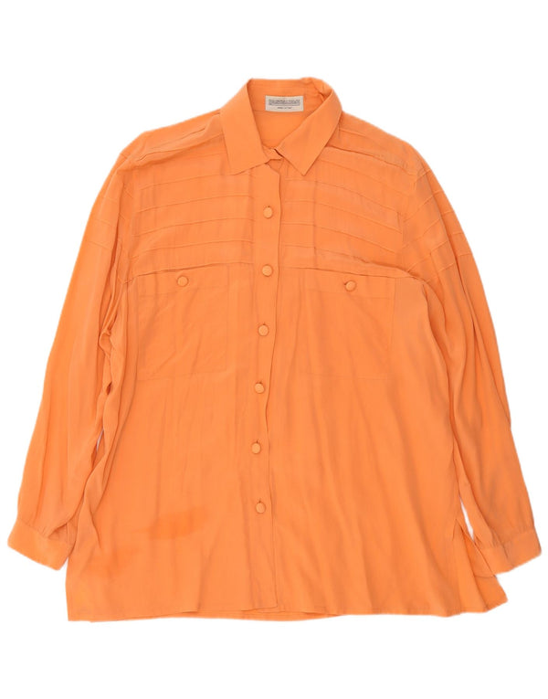 Pancaldi & B Damen Longline Loose Fit Hemdbluse UK 18 XL Orange