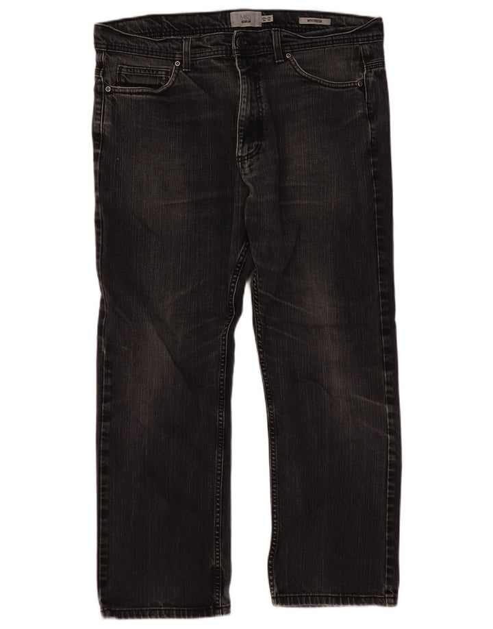 Marks & Spencer Herren Regular Straight Jeans W36 L29 Grau