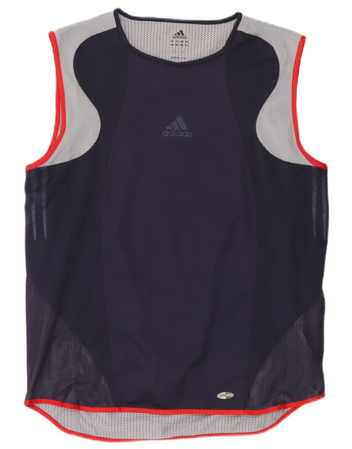 Adidas Herren Climacool Weste Top Large Marineblau Colourblock Polyester