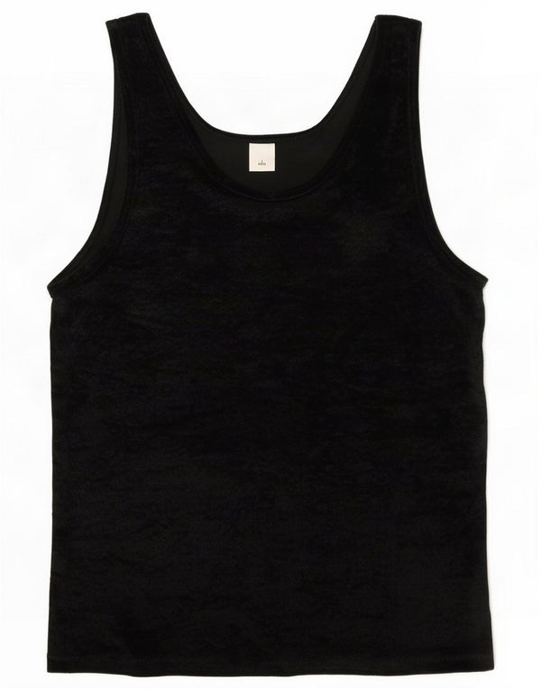 Vintage Damen ärmelloses Blusenoberteil IT 44/46 Large Black Polyester
