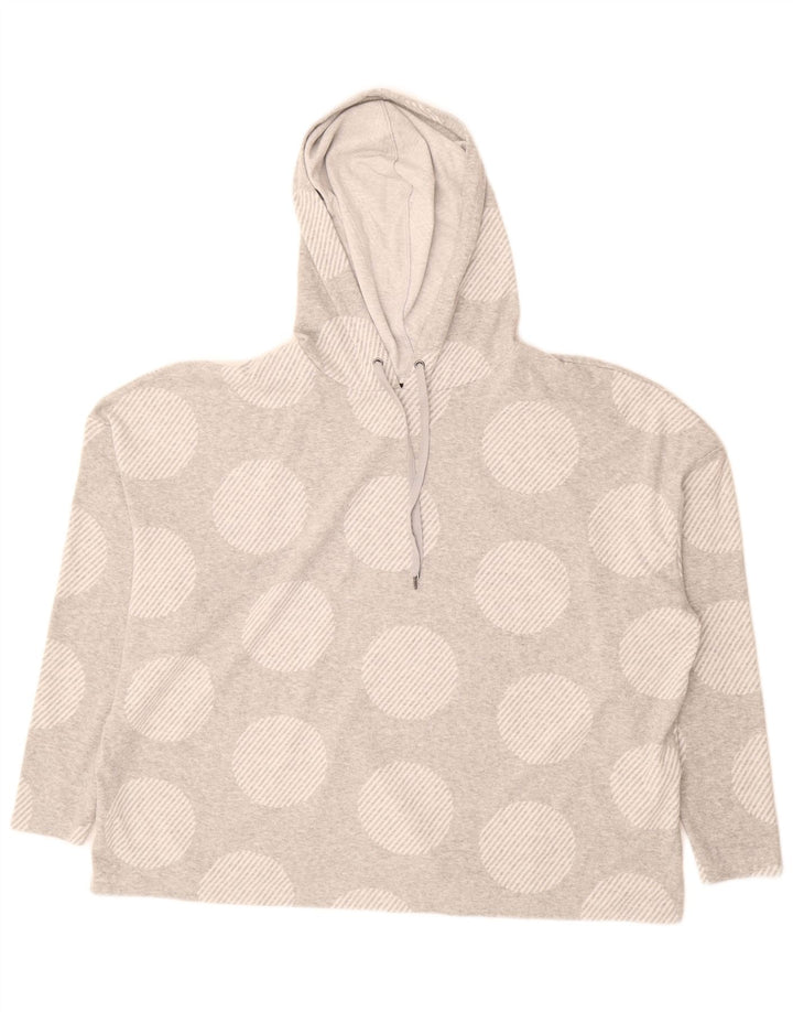 Marks & Spencer Damen Kapuzenpullover UK 24 4XL Grau gepunktetes Polyester
