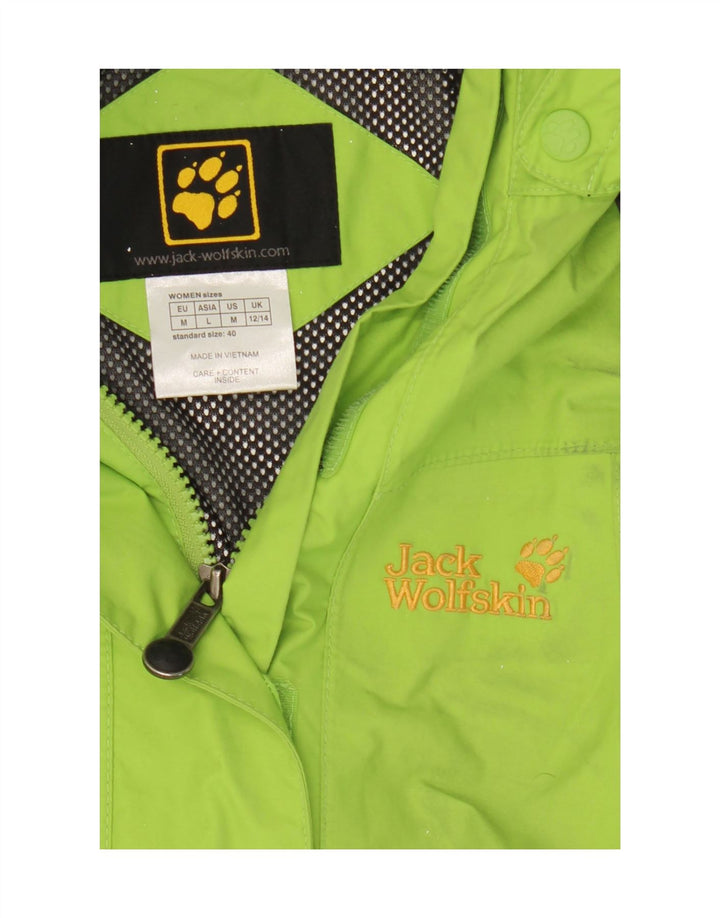 Jack Wolfskin Damen Regenjacke mit Kapuze UK 12/14 Mittelgrüner Farbblock