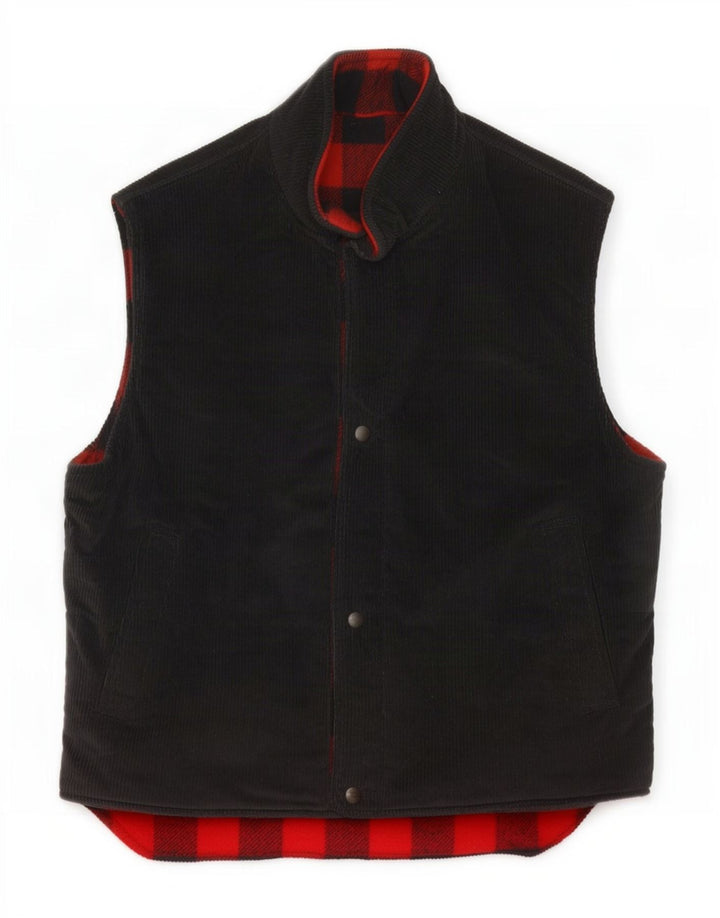 Woolrich Herren Wende-Cordweste UK 38 Mittelschwarze Wolle
