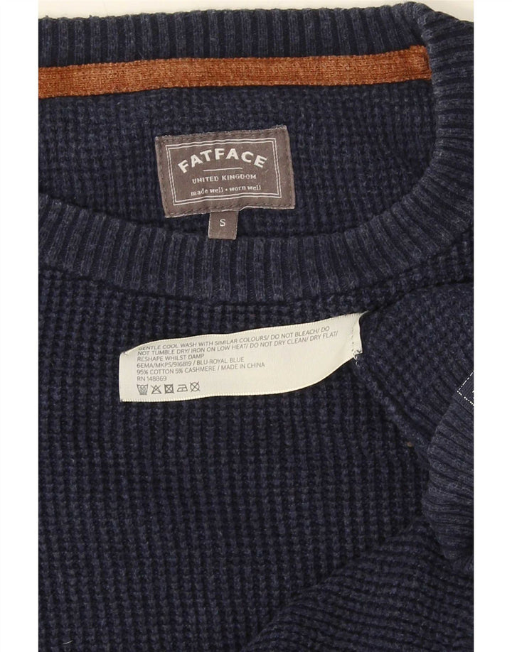 Fat Face Herren-Pullover mit Rundhalsausschnitt, Größe S, marineblau, Baumwolle