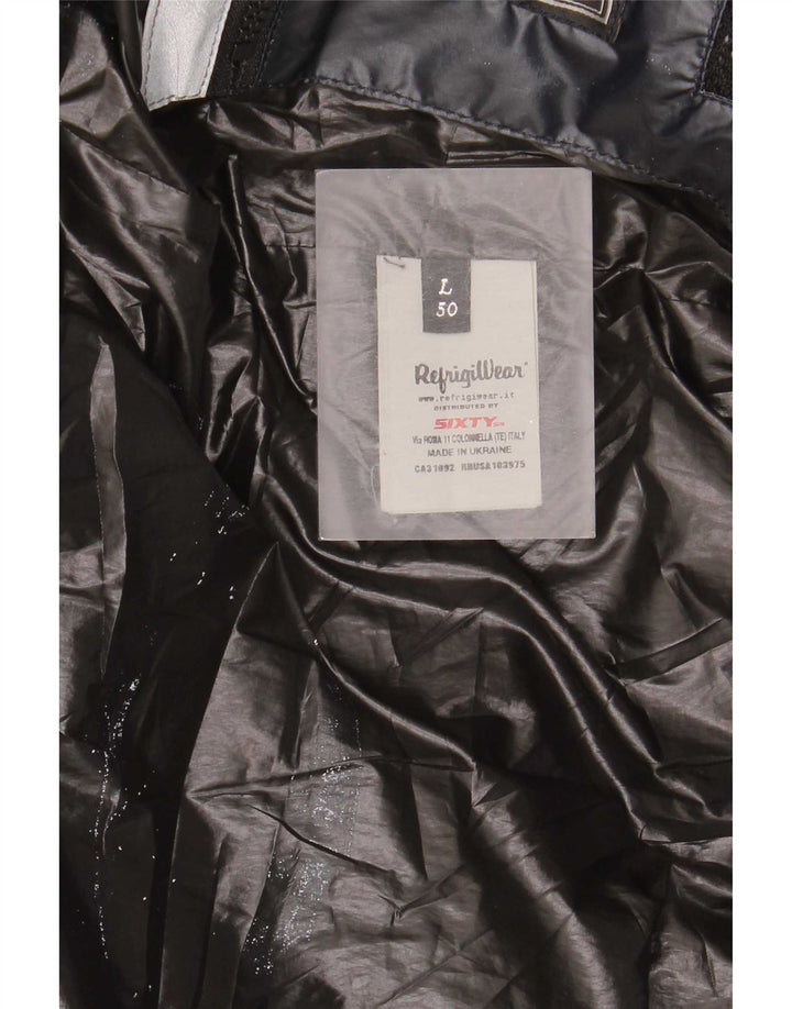 Refrigiwear Herren-Bomberjacke mit Kapuze, gepolstert, IT 50, Größe L, Marineblau, modern