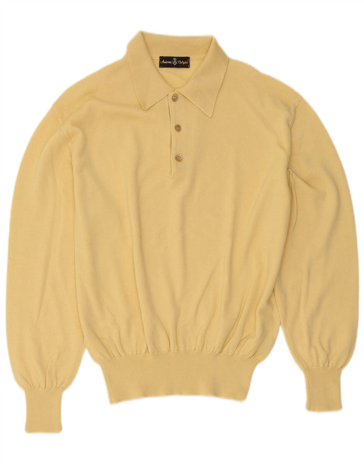 Vintage Herren Rollkragenpullover Mittelgelbe Wolle