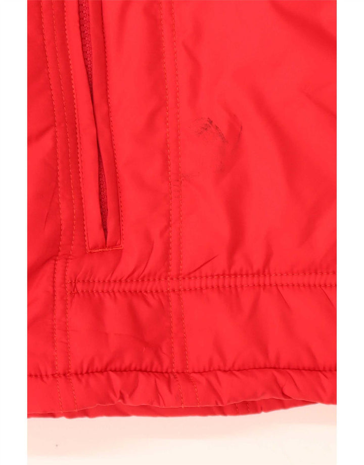 Sergio Tacchini gepolsterte Herrenjacke mit Kapuze, UK 38, Mittelrot, Polyester