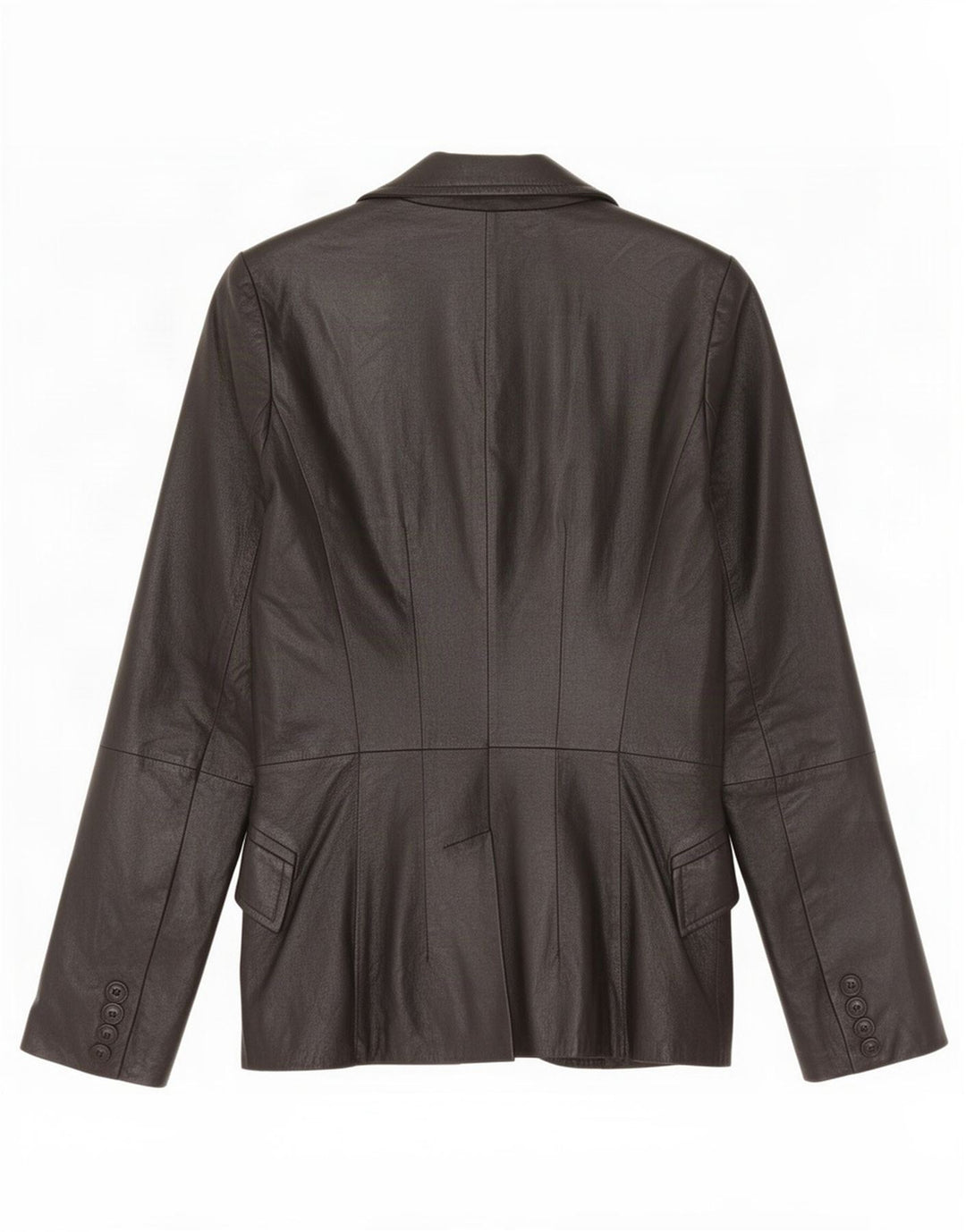 Zara Damen 2-Knopf-Lederblazerjacke UK 10 Small Schwarz